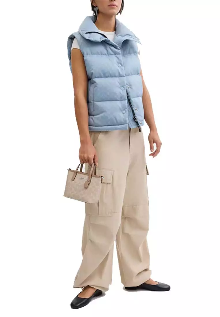 City Mini Tote Bag In Signature Canvas Sand/Taupe CW032
