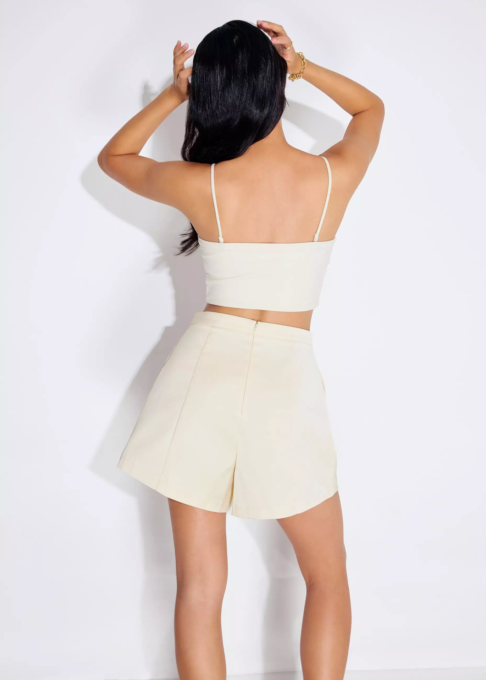 Celana Pendek Wanita - Taffeta High Waist A-Line Shorts