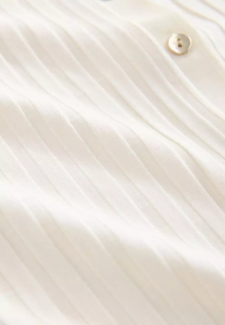 Ribbed Button Through Sleeveless Top