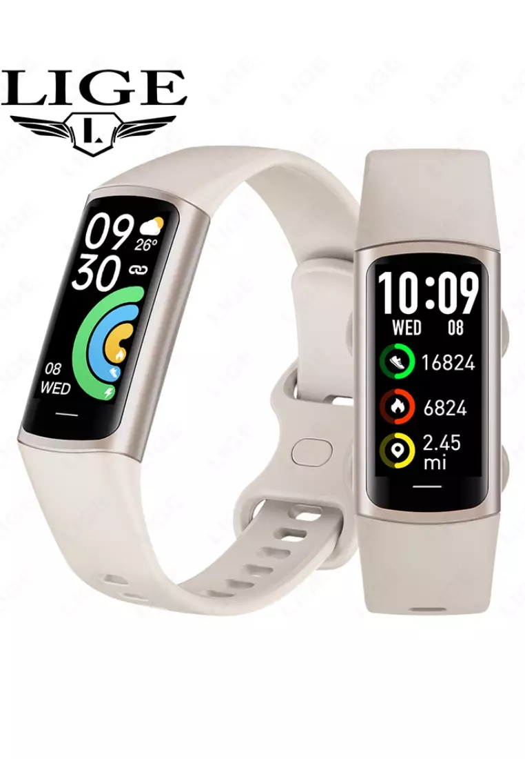 Unisex IOS/Android Fitness Watch - IP67 Waterproof - Silver/White