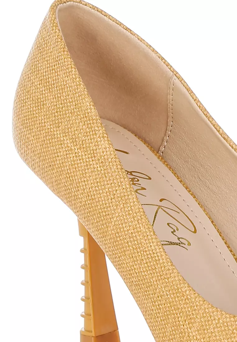 Pointy Toe Pumps in Beige