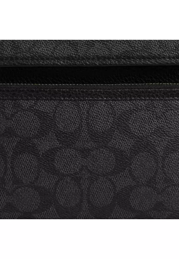 Sullivan Flap Crossbody Bag In Signature Canvas Charcoal/Black CZ396