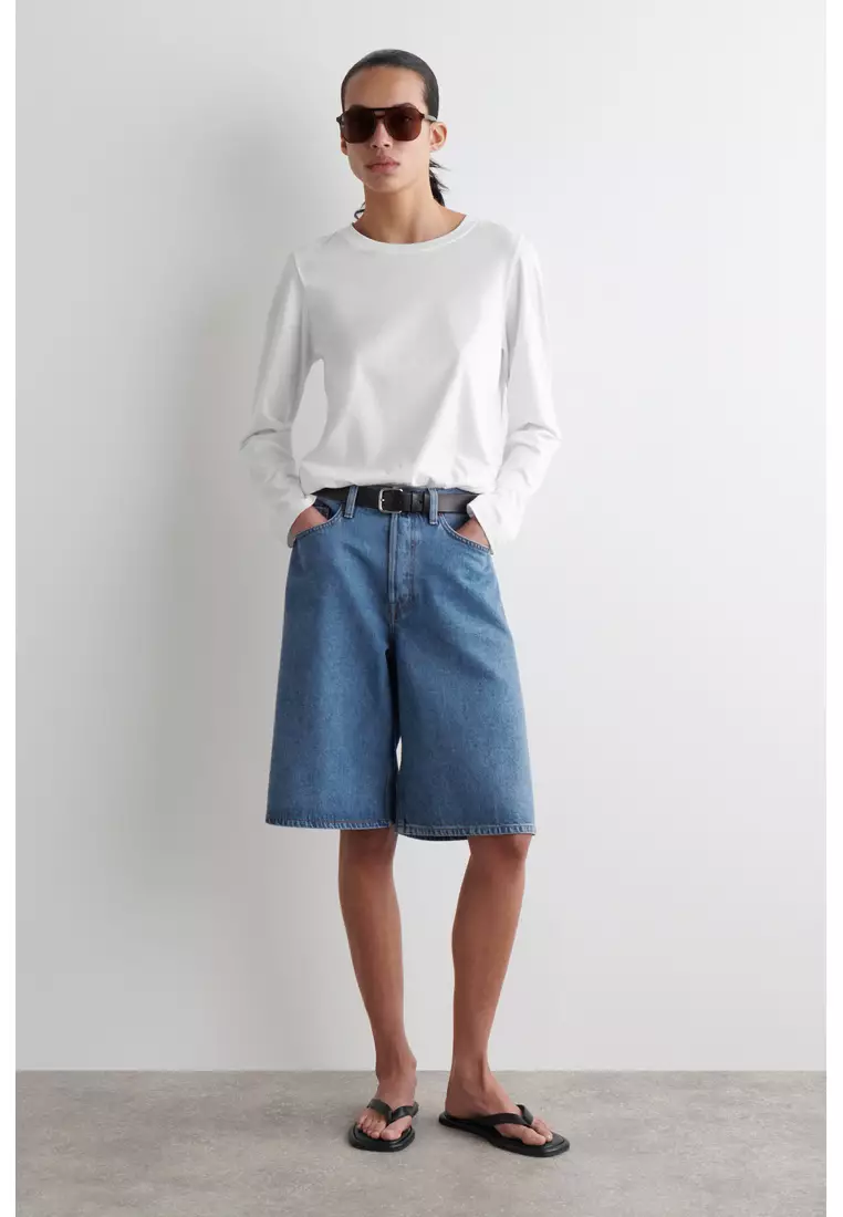 LONGLINE DENIM SHORTS