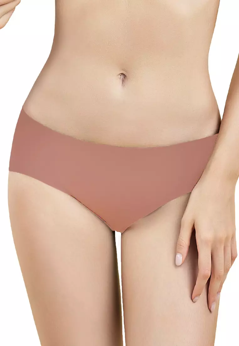 Antibacterial 2 pcs Maternity Seamless Panties  (1 Light Grey + 1 Coral Pink In a Pack)