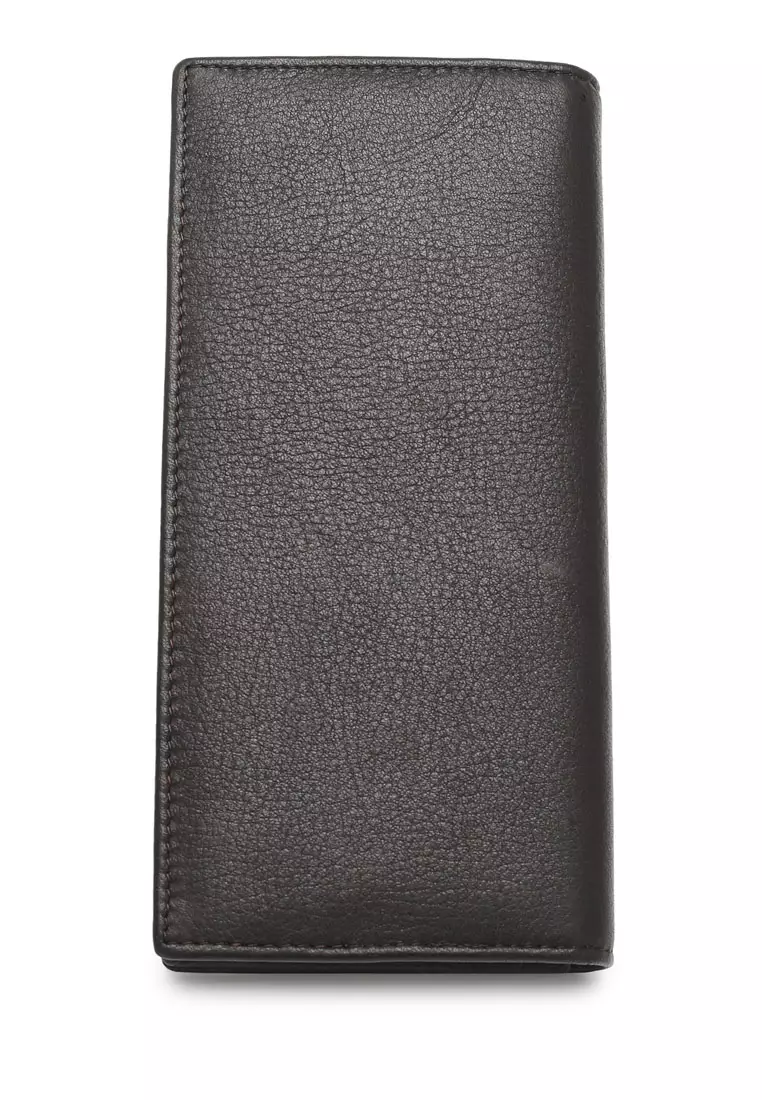 Men's Genuine Leather RFID Blocking Long Wallet (Dompet Panjang Kulit Asli RFID Pria) - Cokelat