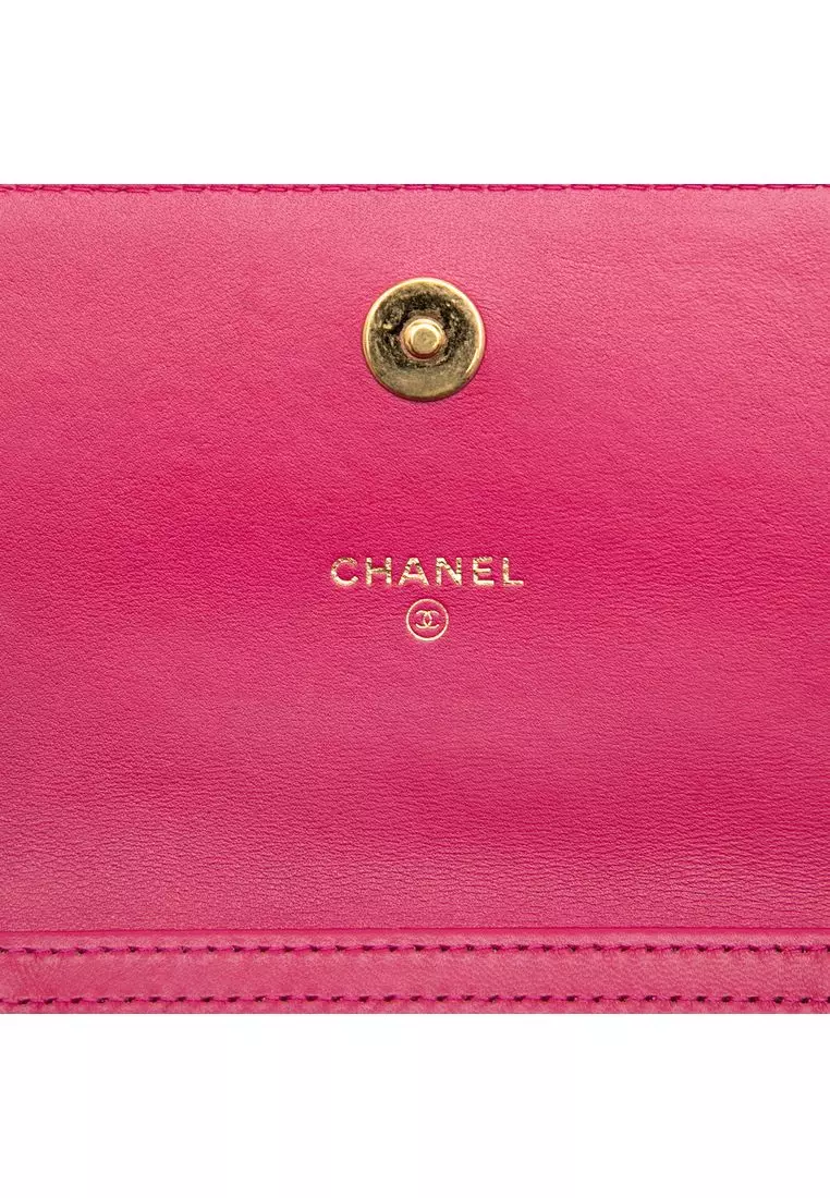 Pre-Loved Chanel Mini Cc Quilted Lambskin Pearl Samba Wallet On Chain