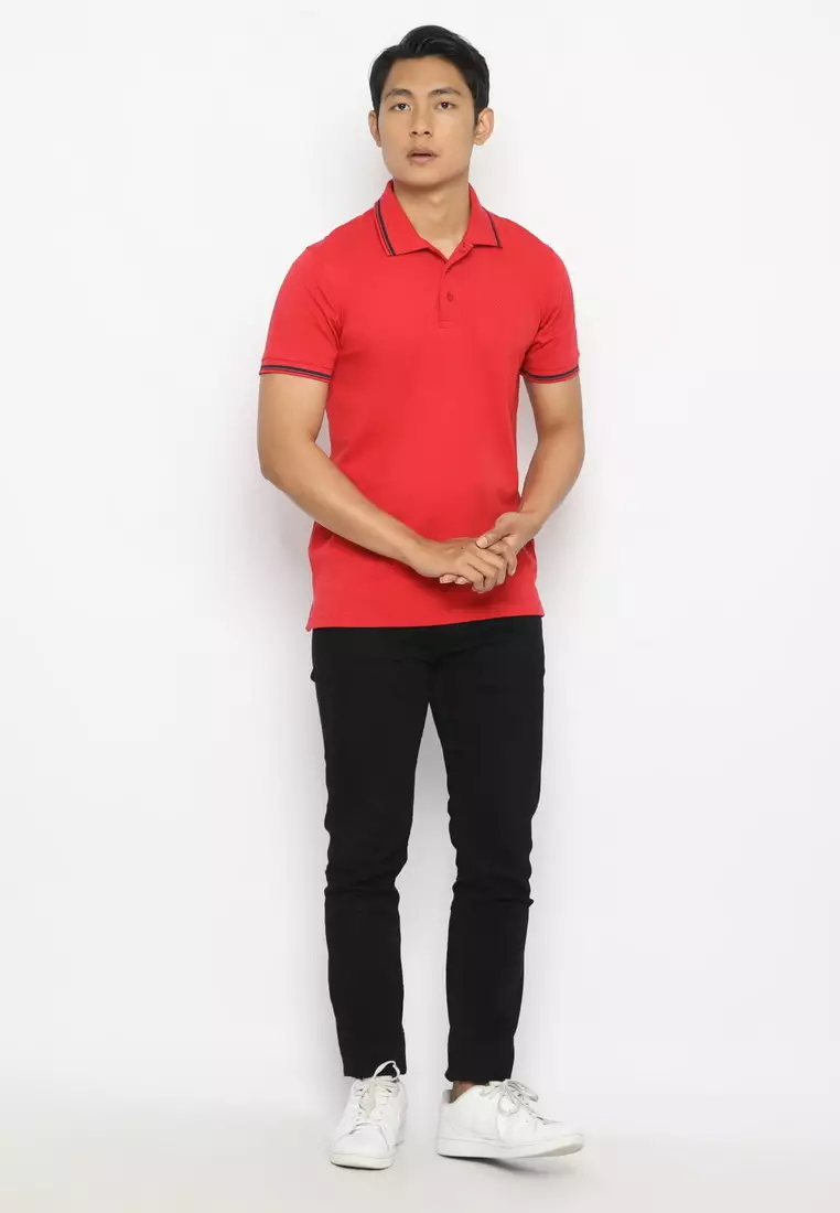 POLICE Polo Shirt Krah Stripes Pria 207200231