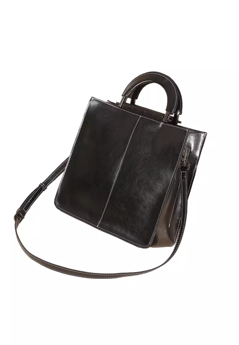 Women's Retro Cowhide Leather Shoulder Bags Tote Bags