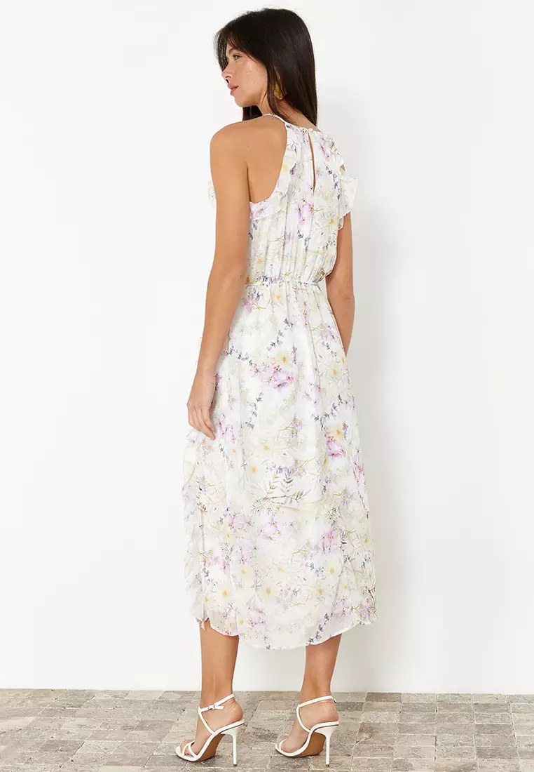 Floral Pattern Midi Dress