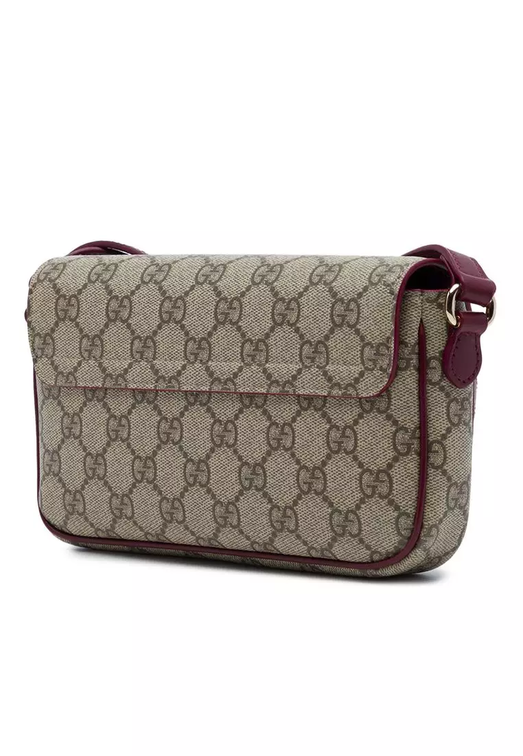 Pre-Loved Gucci Gg Supreme Ophidia Cat Print Crossbody