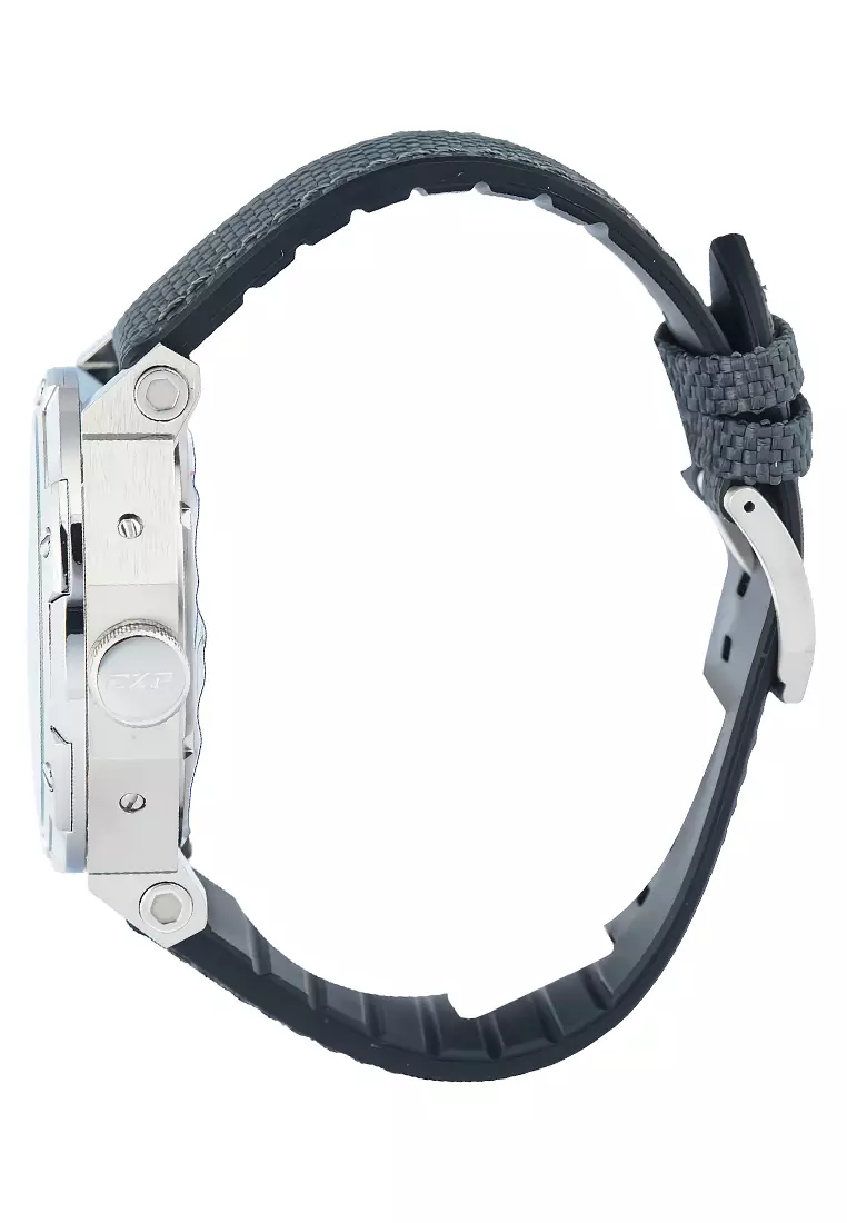 Expedition Limited Edition Jam Tangan Automatic Pria Blue Dial Silicone + Nylon Strap - 6385 BANSSBU