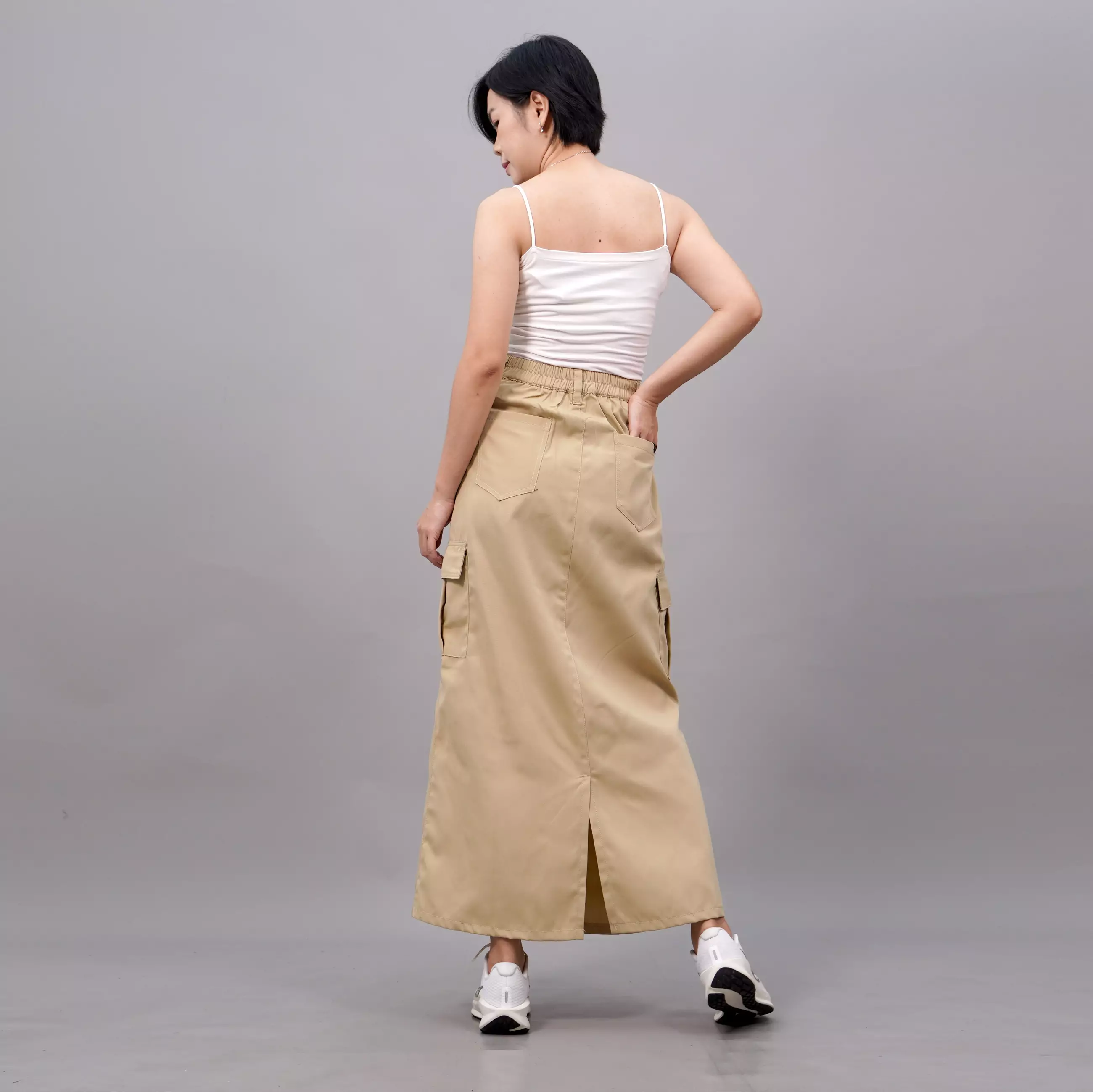 MAGGIE Rok Cargo Kekinian Rok Model Terbaru Rok Kargo - KREM