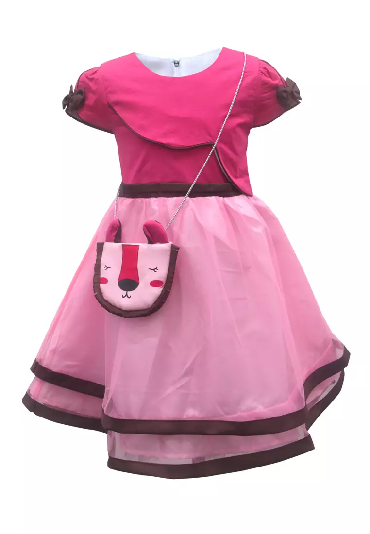 Two Mix Baju anak perempuan / dress Anak fashion GRATIS tas lucu LION usia 1-12 tahun 4120