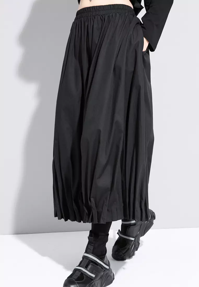 Accordion pleated wide leg pants hotsell