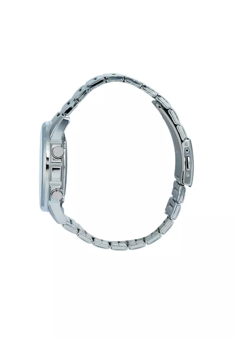 Men Analog-Digital Watch AMW-880D-1AV Silver Stainless Steel Strap