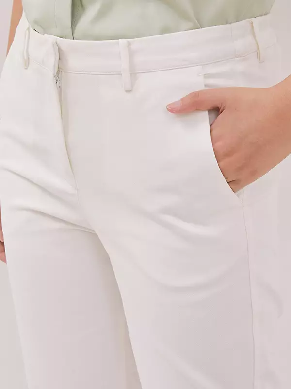 MINIMAL - Siela - Celana Chinos Ankle - Off White