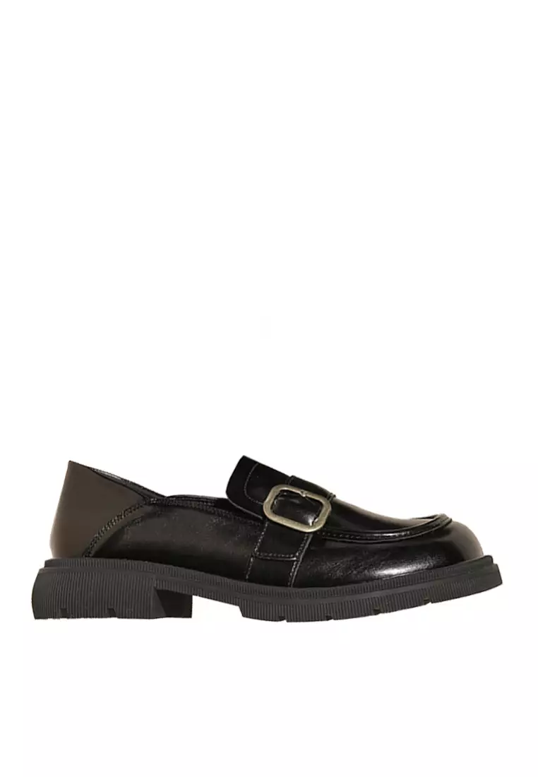 VANSA Fashion Buckle Platform Loafers VSW-F3033-1