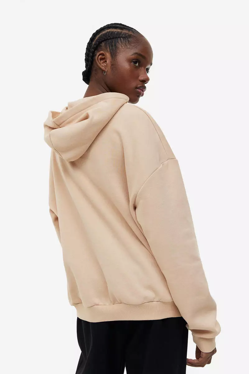 Beige hoodie deals h&m