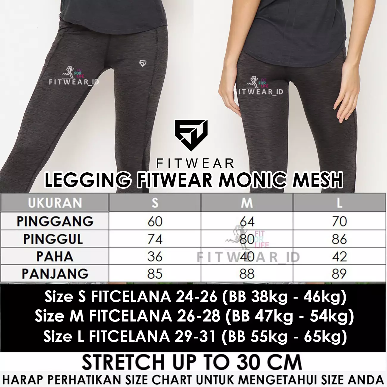 Fitwear - Monic Pocket Mesh Sport Legging - Grey