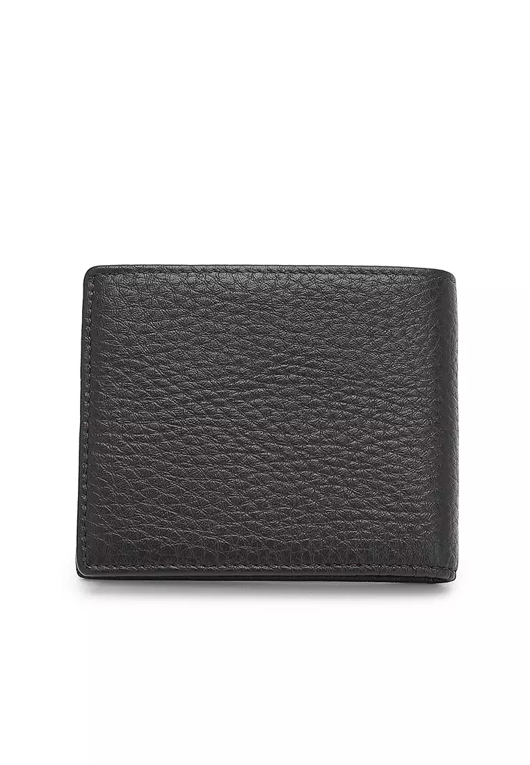 Genuine Leather RFID Short Wallet - Black