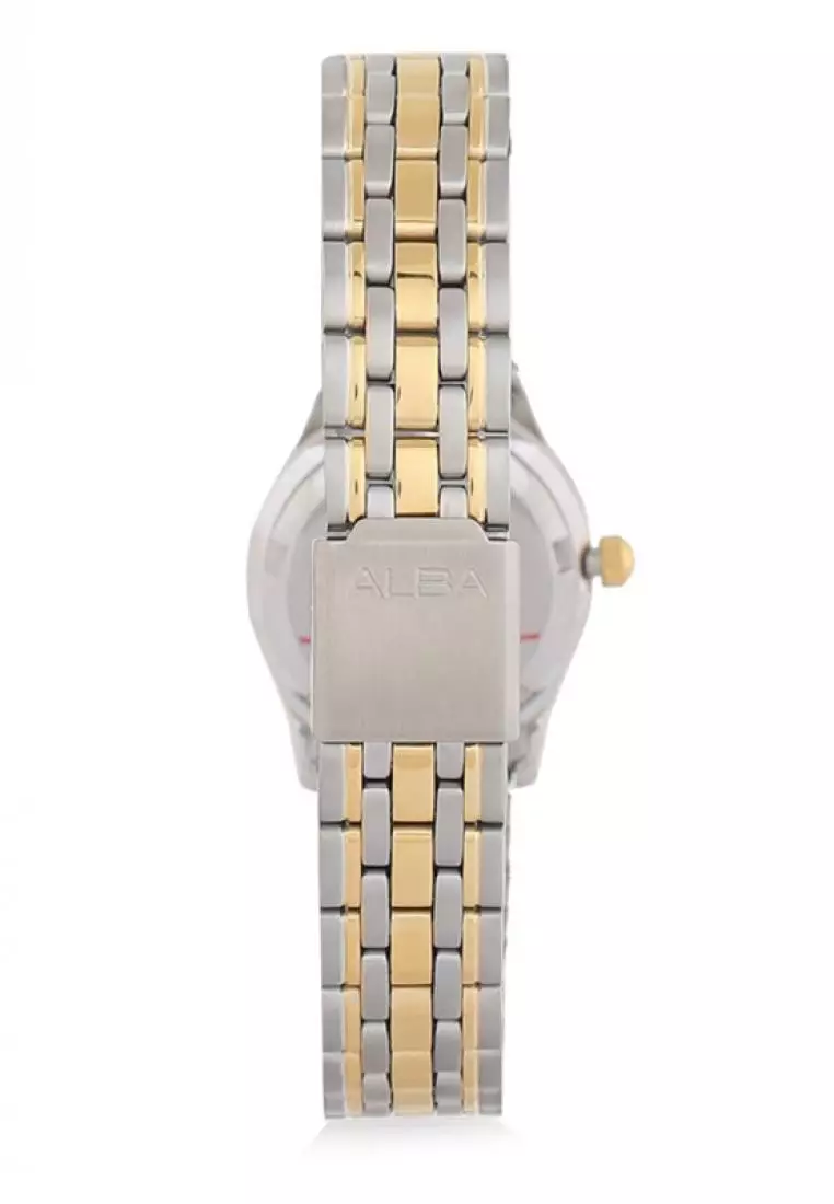 Jam Tangan Wanita Alba Original AXT852 Strap Stainless Steel Gold