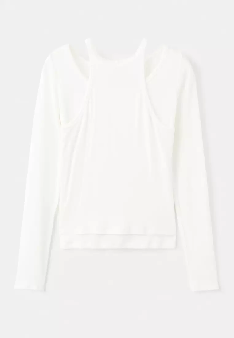 Ribbed Combined T-Shirt