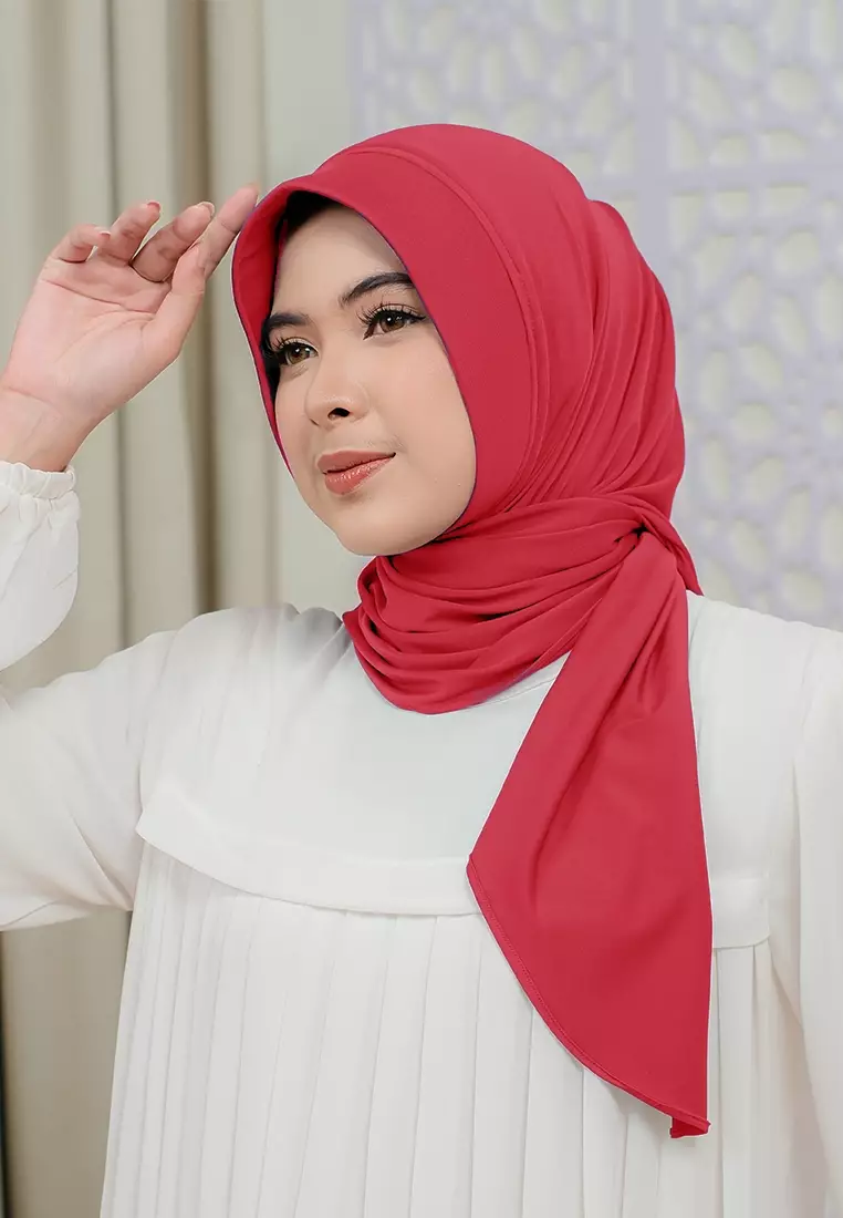 HIJAB INSTAN SOFTPAD AMEENA - TOMATO