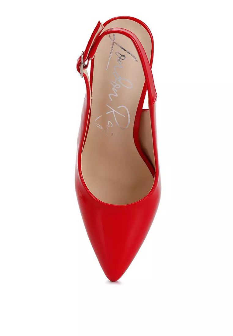 Red hot sale flat slingbacks