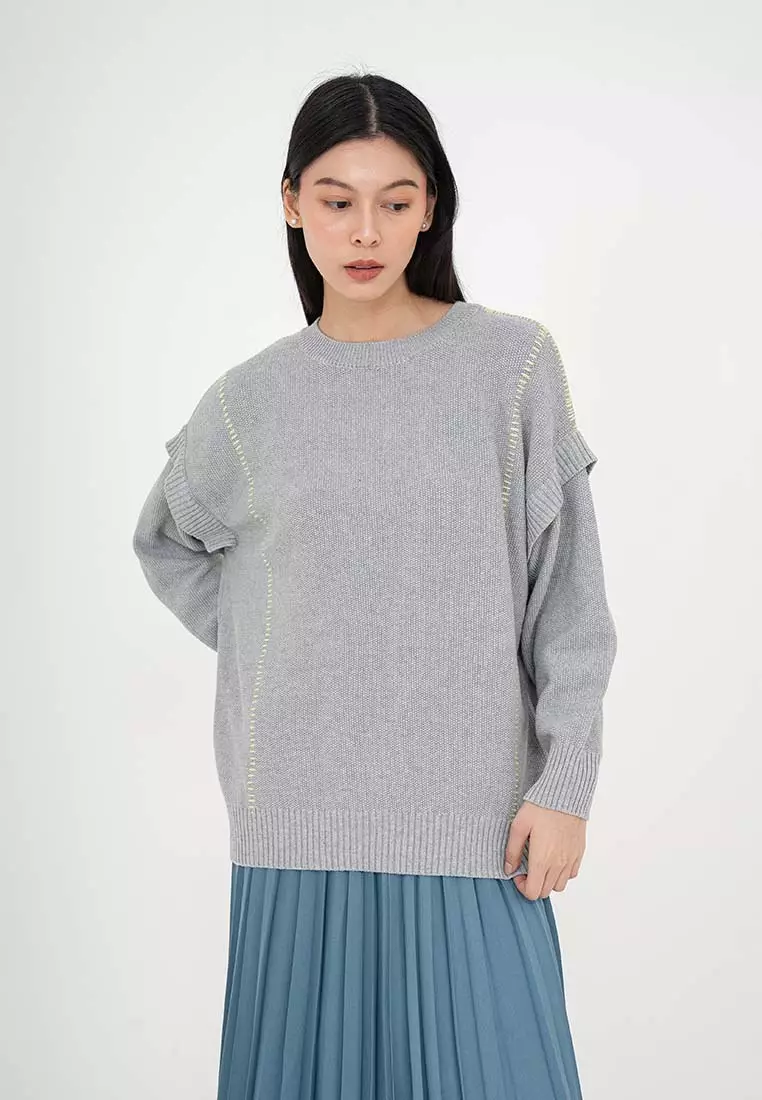 Earth Music & Ecology - Jura Contrast Stitch Knit