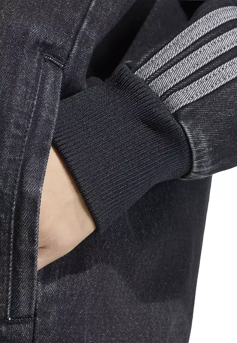 Lifestyle SST OVERSIZED DENIM TRACKTOP Women Black KQ6471