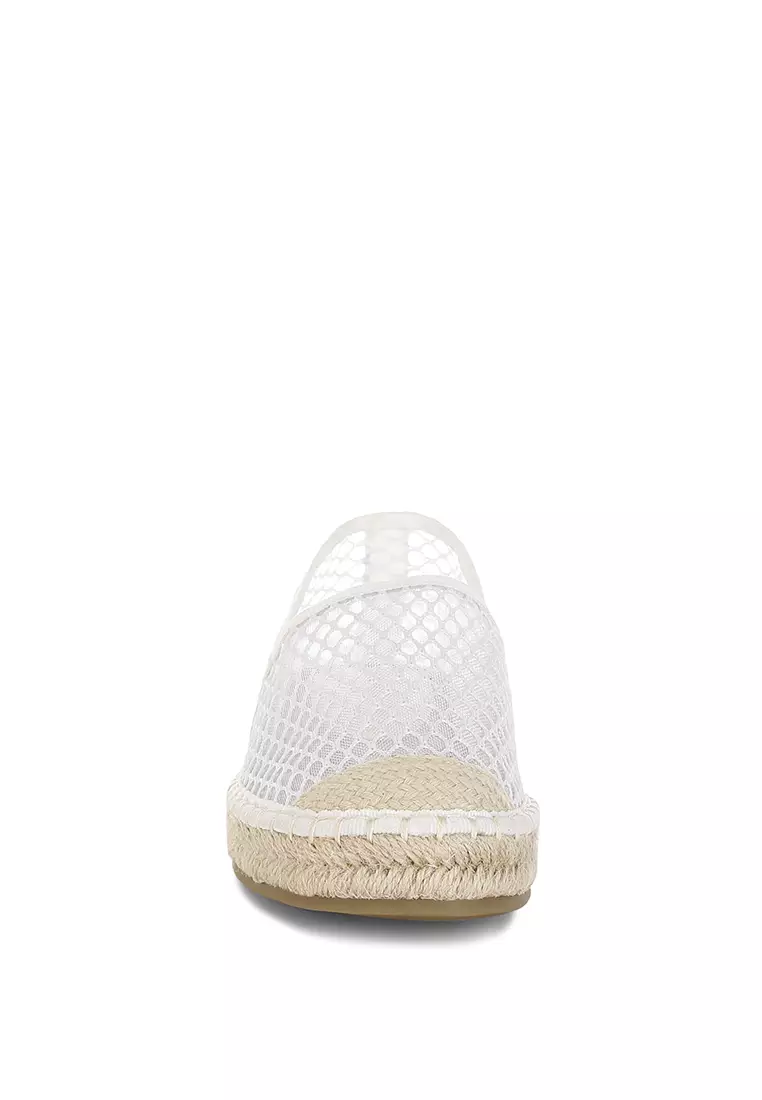 Mesh Espadrille Loafers In White