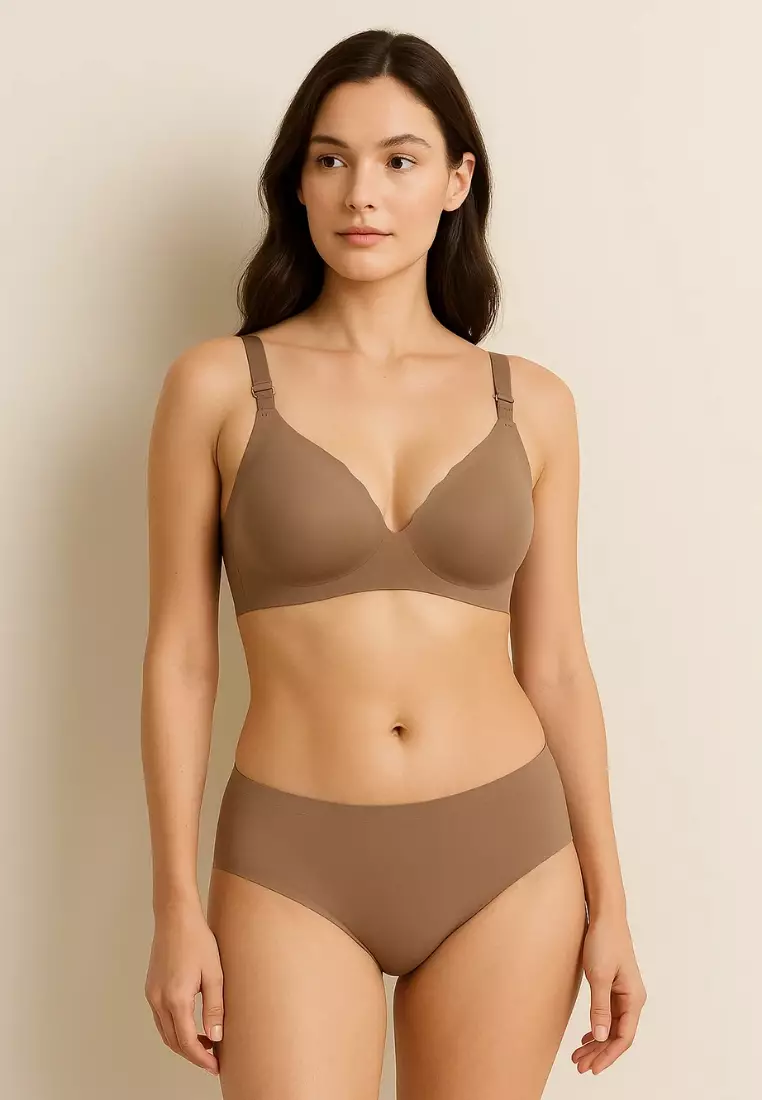 Premium Ivana Seamless Nursing Bra in Brown