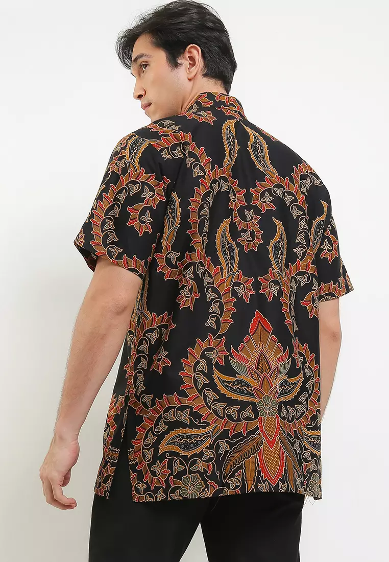 Kemeja Batik Printing Lengan Pendek Motif Ronri Ronce
