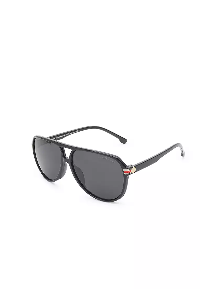 Unisex Casual Polarized Aviator Sunglasses - Light Black