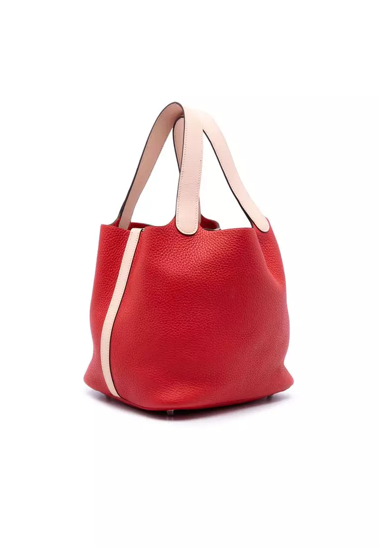 Pre-Loved Hermès Bicolor Clemence And Swift Picotin Lock 22
