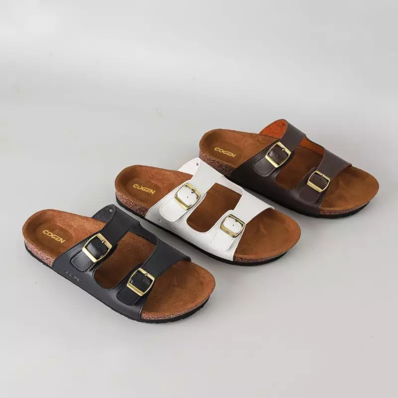 Cogen Sandal Pria Sendal Kulit Birken Vintage - Opera Black