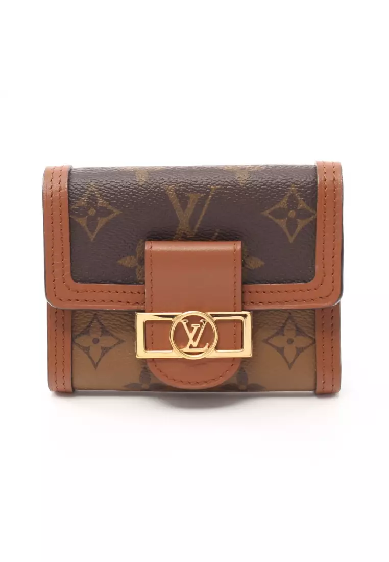 Buy Louis Vuitton Pre-loved LOUIS VUITTON Portefeuil Dauphine compact  monogram reverse trifold wallet PVC leather Brown beige Online