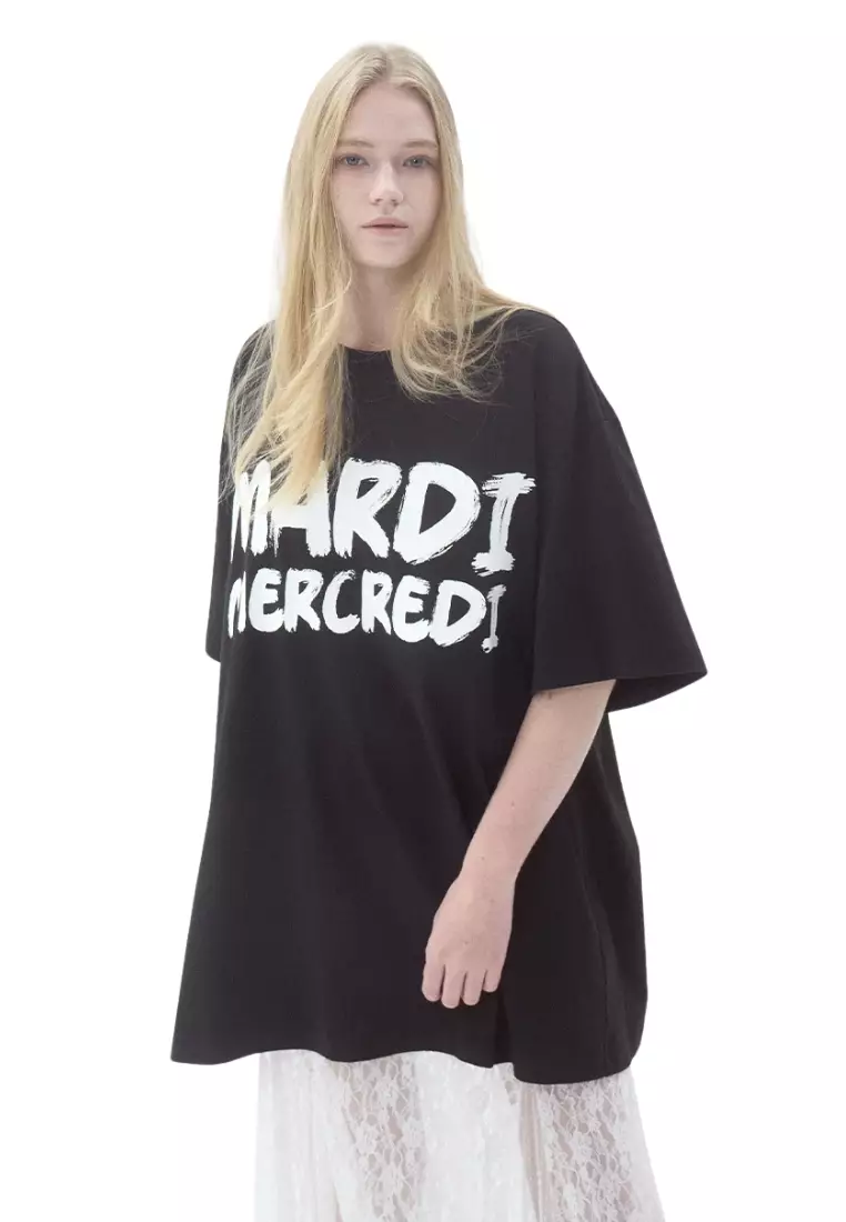 Jual MARDI MERCREDI Oversized Tshirt Brush Logo Contrast