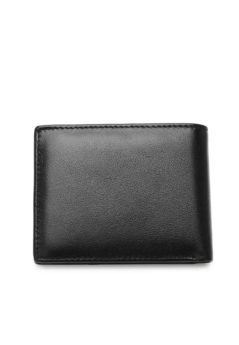 Genuine Leather RFID Short Wallet - Black