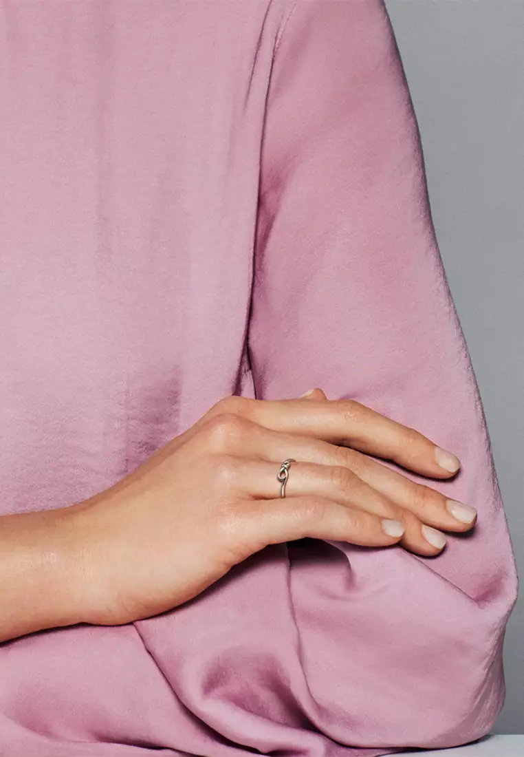Pandora silver knot top ring