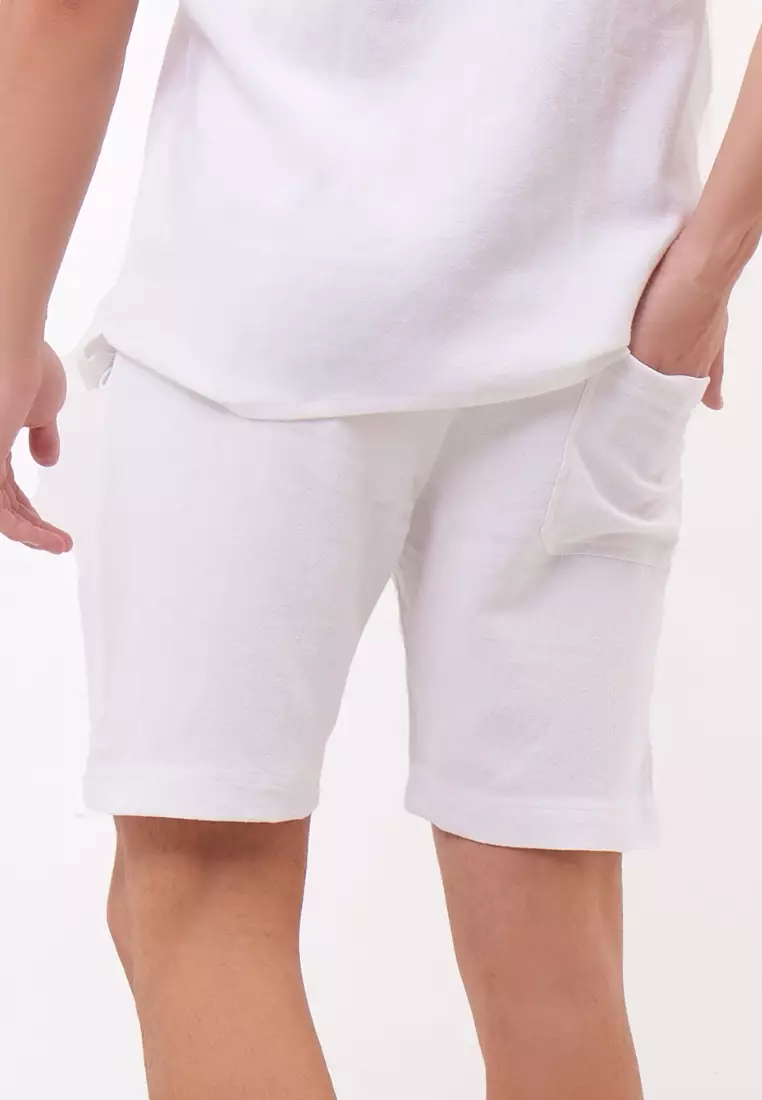 Lahaina Celana Pendek Linen Pria Putih | Linen Short Pants Men White