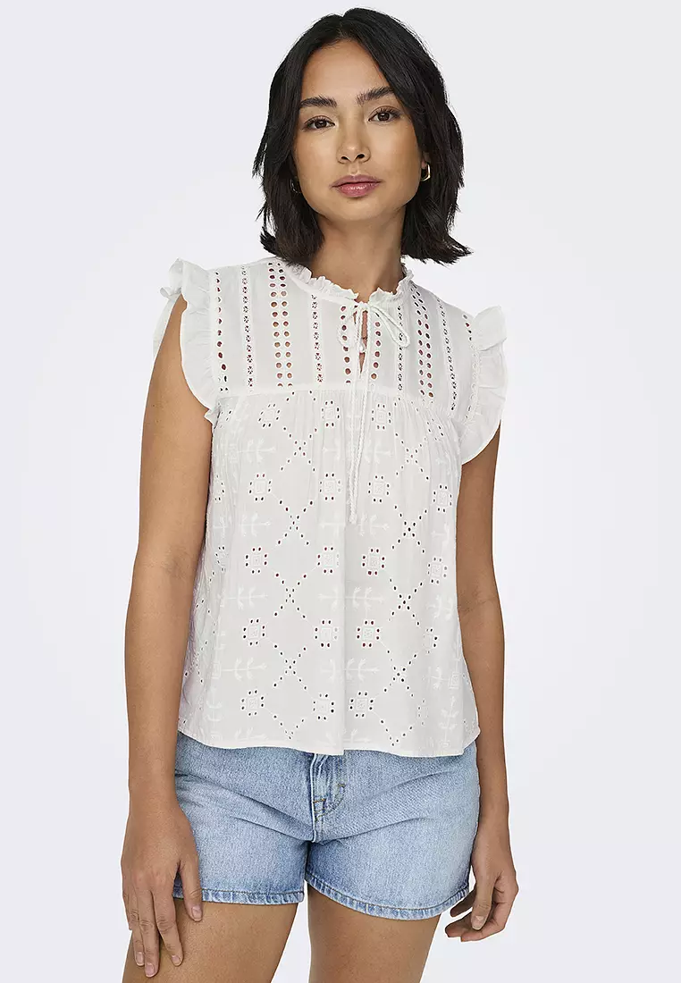 Sleeveless Embroidered Top