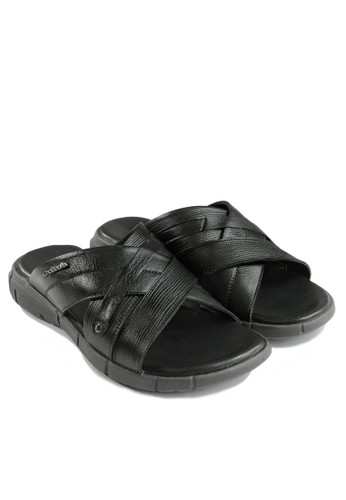 Jual Crocodile Crocodile Leather Wedge Sandal Cs 9616 1 Black