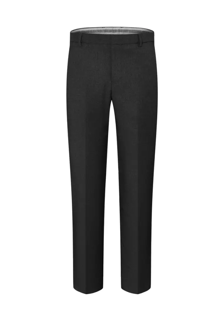 Teflon Smart Fit Twill Suit Pants with Elastic Waist Band