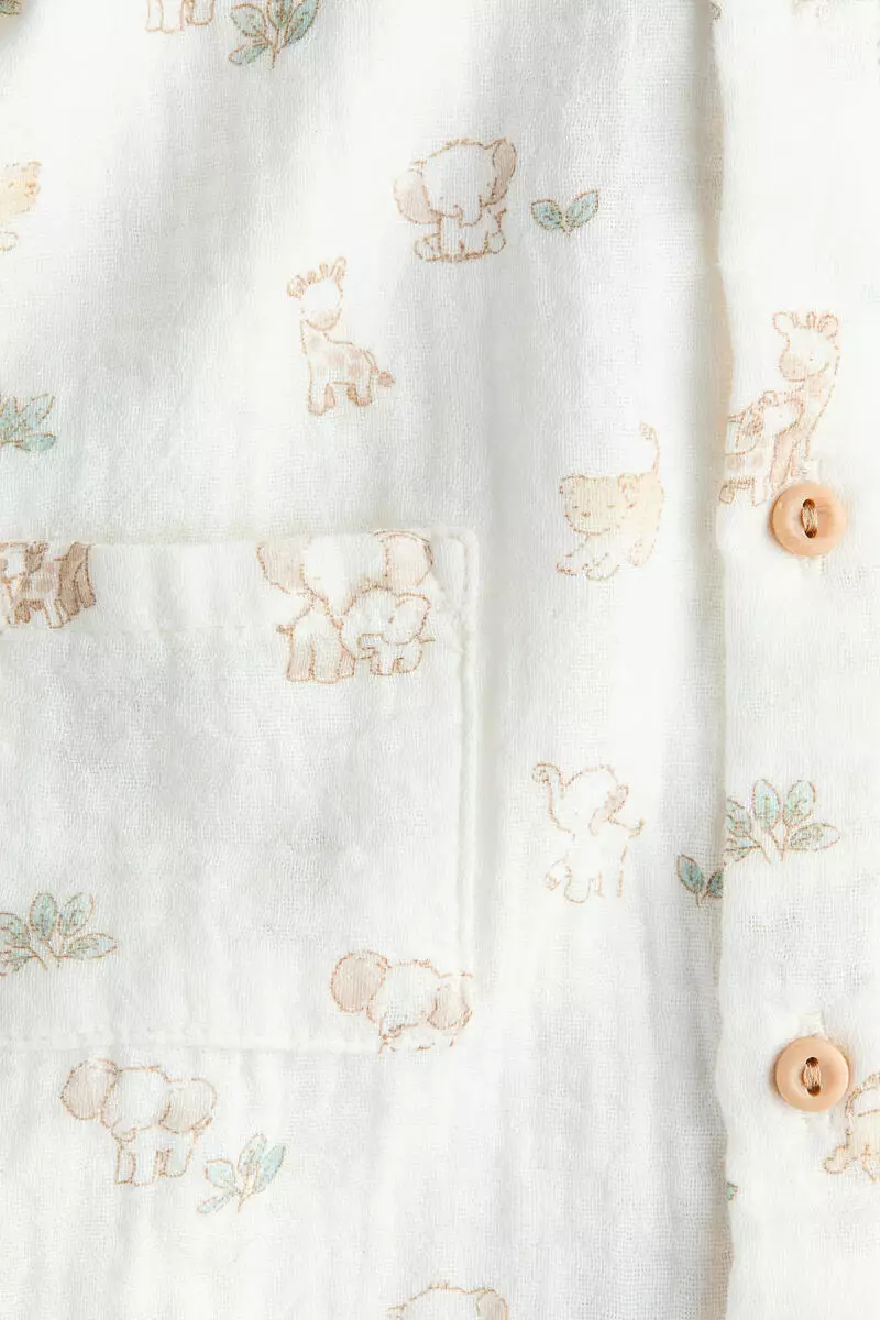 Cotton muslin romper suit