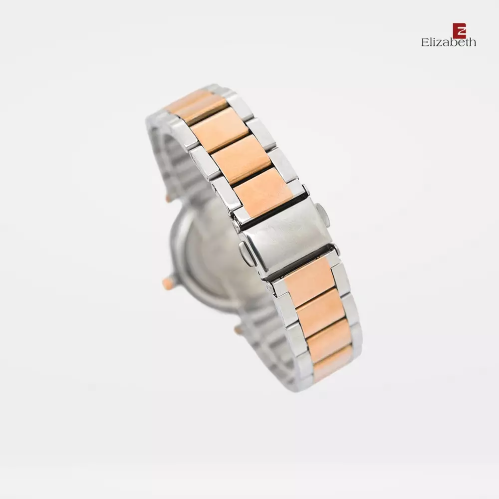 Jam Tangan Wanita - Elizabeth | Chain Strap 2201-0933 | Silver-Rose