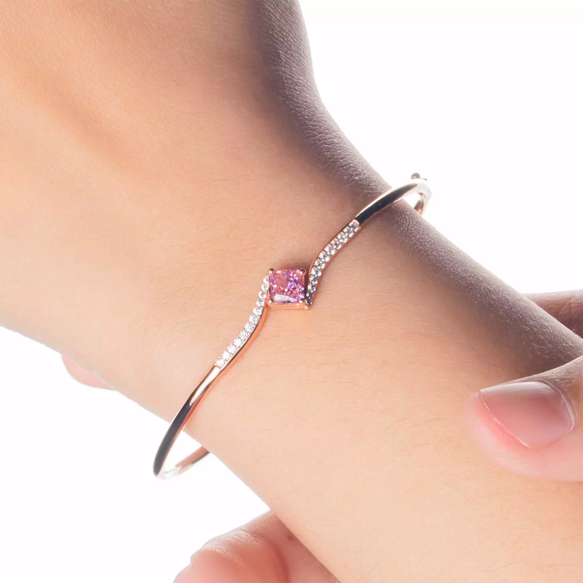 Gelang Emas 7k - Lush Blush Gold Bangle - Pinky Crush Collection - Juene Jewelry