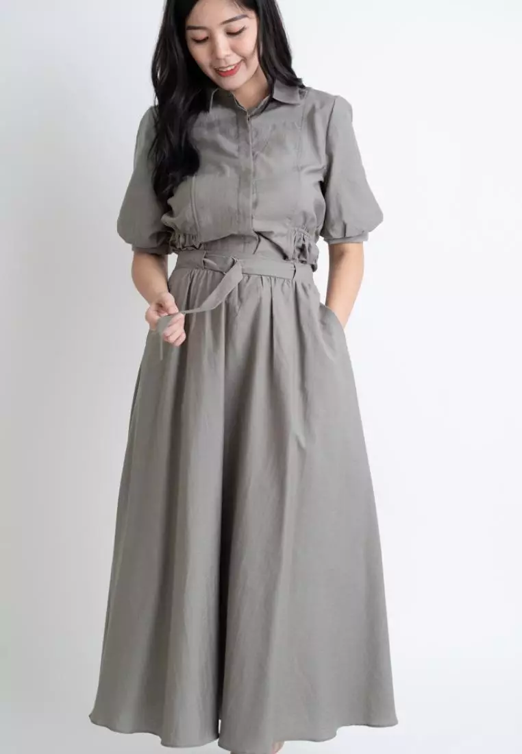 MAXI FLARE SKIRT WITH ELASTICITY WAISTBAND