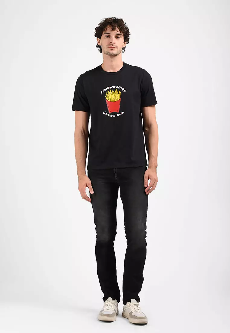 Manzone Kaos Lengan Pendek Pria Blak - Black