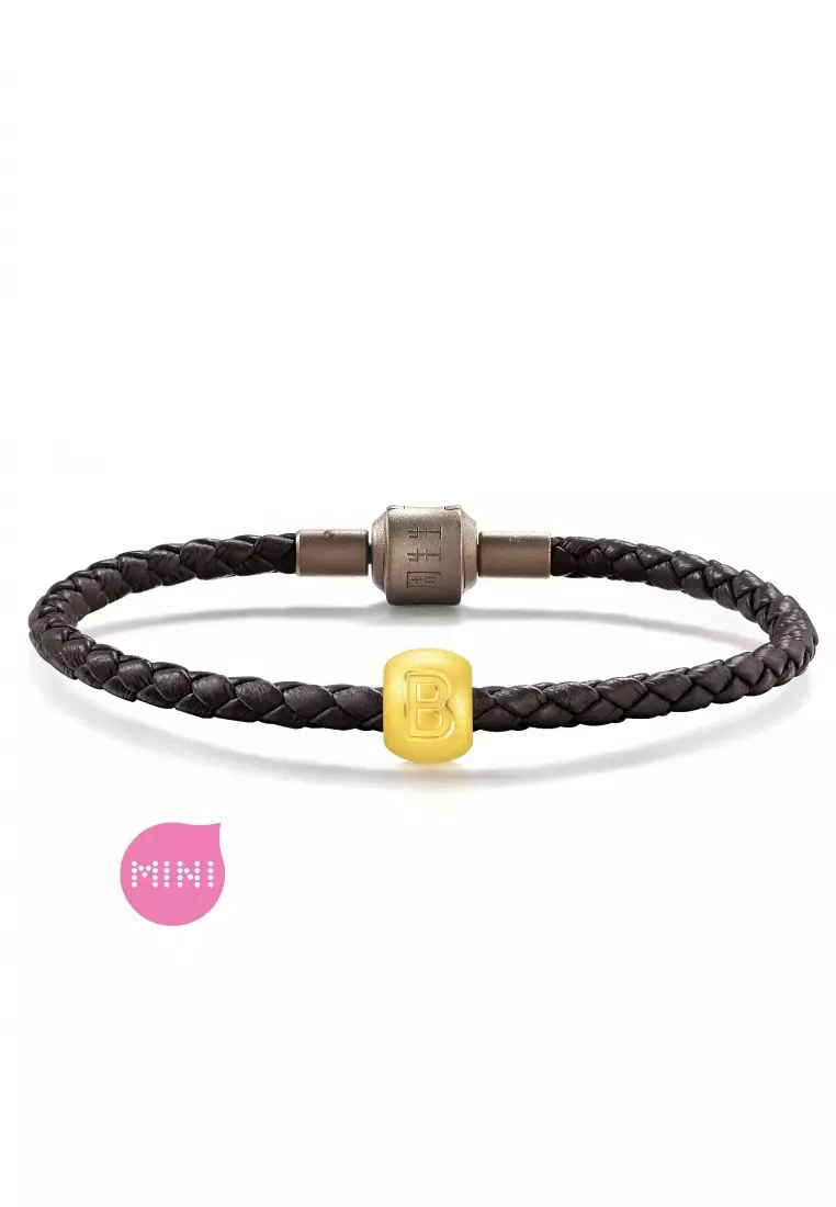 Charme 999 24K Gold Letter B Alphabet Charm 92897C (Bracelet not included)